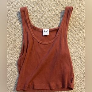 Cropped brown tank top from aritzia
